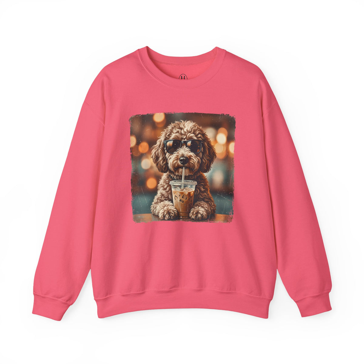 Dog Drinking Coffee Crewneck Sweatshirt  (Custom)