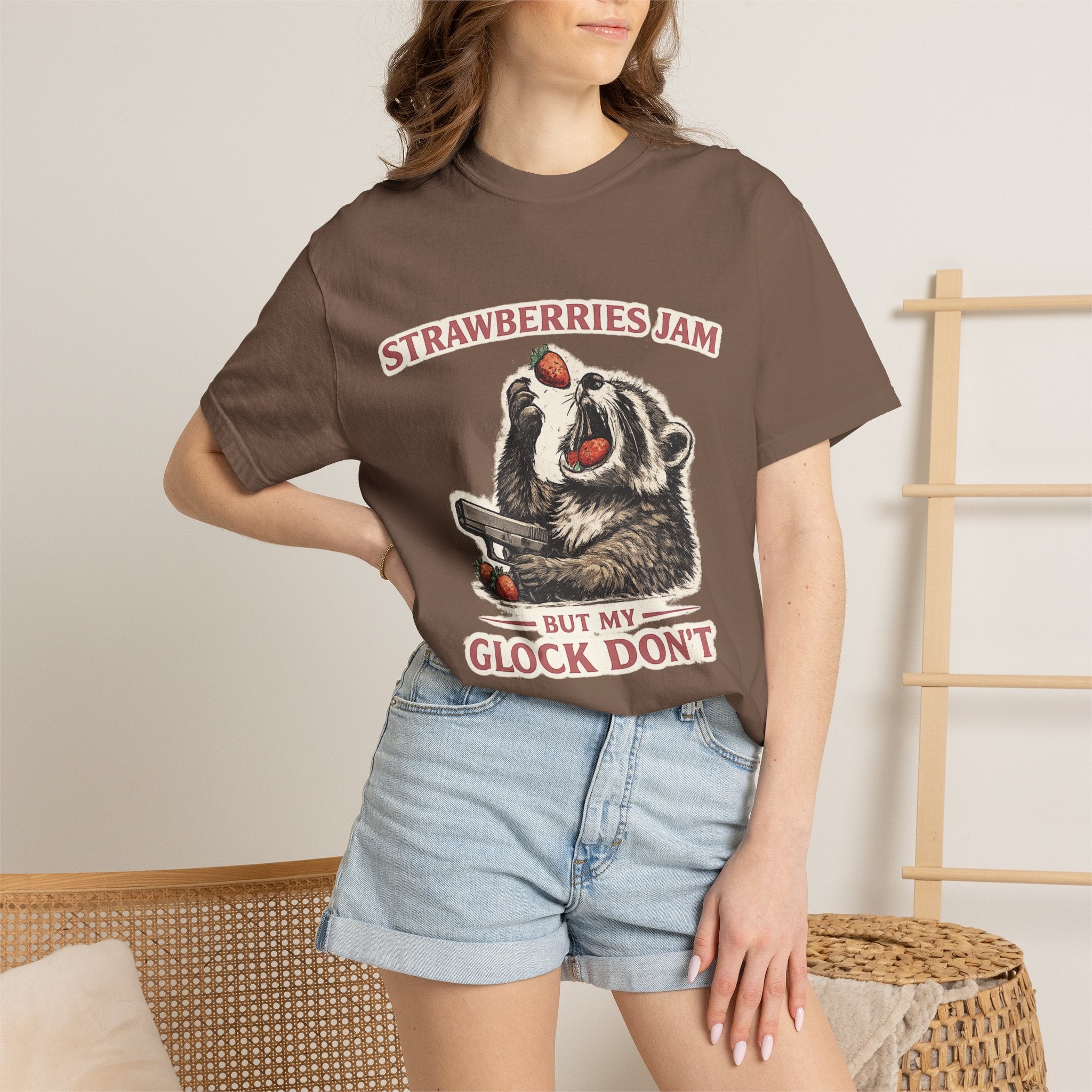 “Strawberries Jam But My Glock Don’t” Graphic T-Shirt