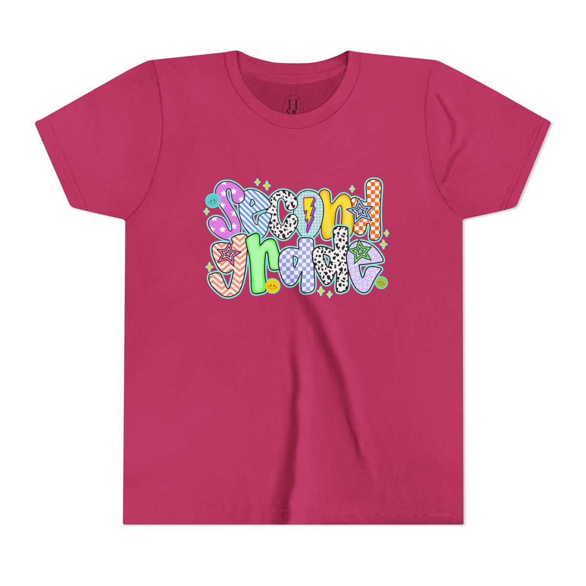 2nd Grade Back To School Doodle Font Youth Tee