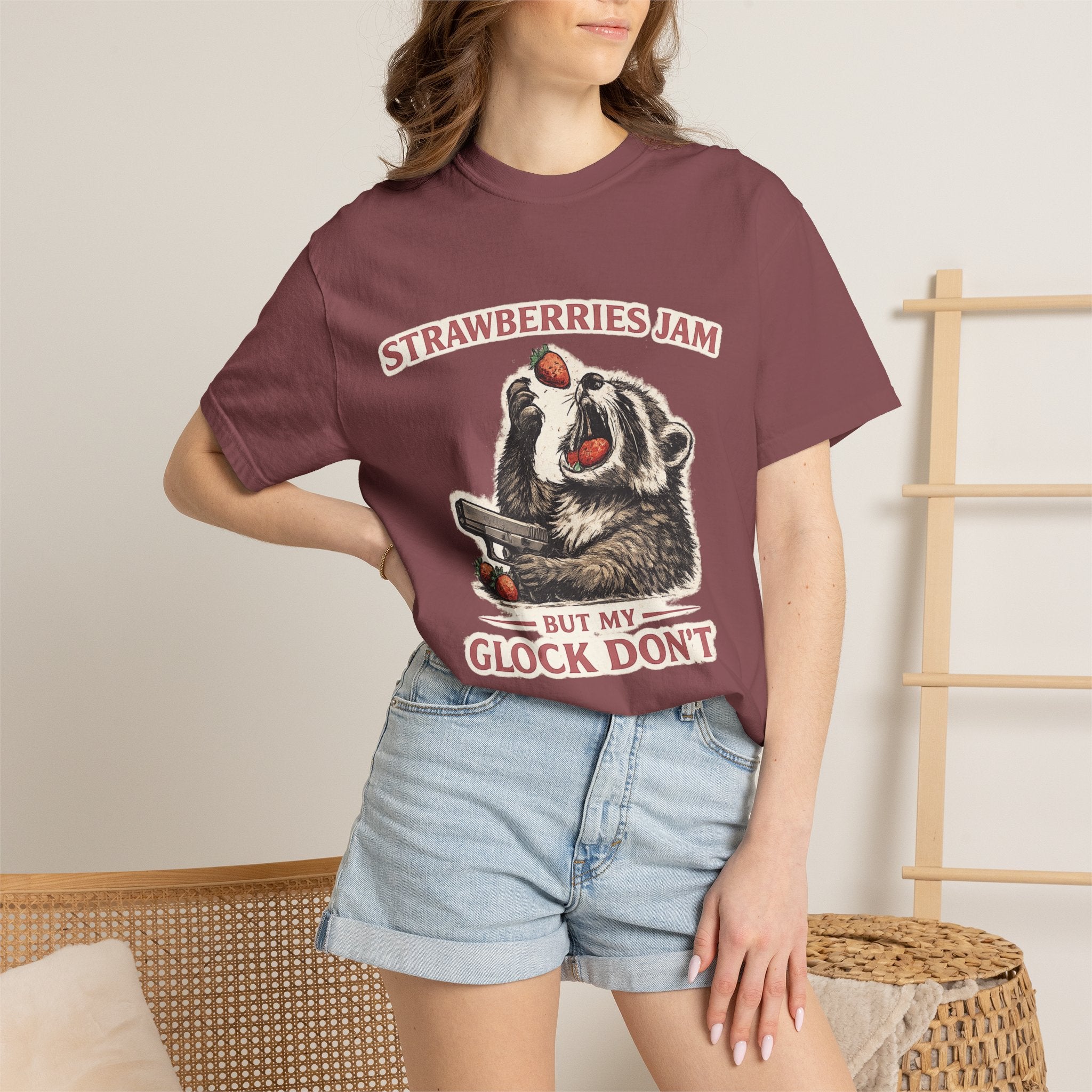 “Strawberries Jam But My Glock Don’t” Graphic T-Shirt