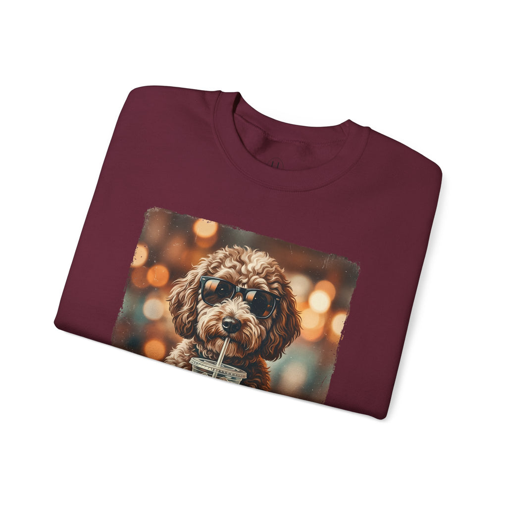 Dog Drinking Coffee Crewneck Sweatshirt  (Custom)
