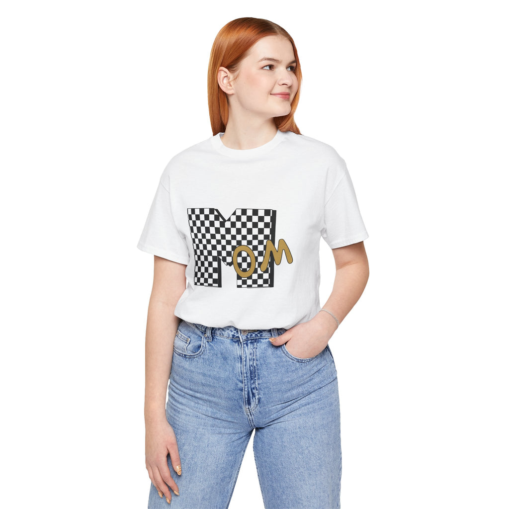 Checkerboard 'Mom' Graphic Tee