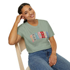 Teacher Colorful Patchwork Letters T-Shirt — Back to School Gift