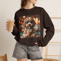 Dog Drinking Coffee Crewneck Sweatshirt  (Custom)