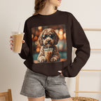 Dog Drinking Coffee Crewneck Sweatshirt  (Custom)