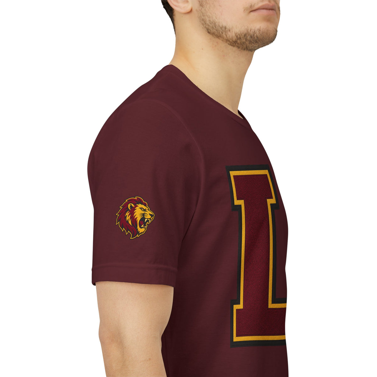 Letter L Varsity T-Shirt - LIONS Custom - Order one size bigger to achieve the look as the female shown.