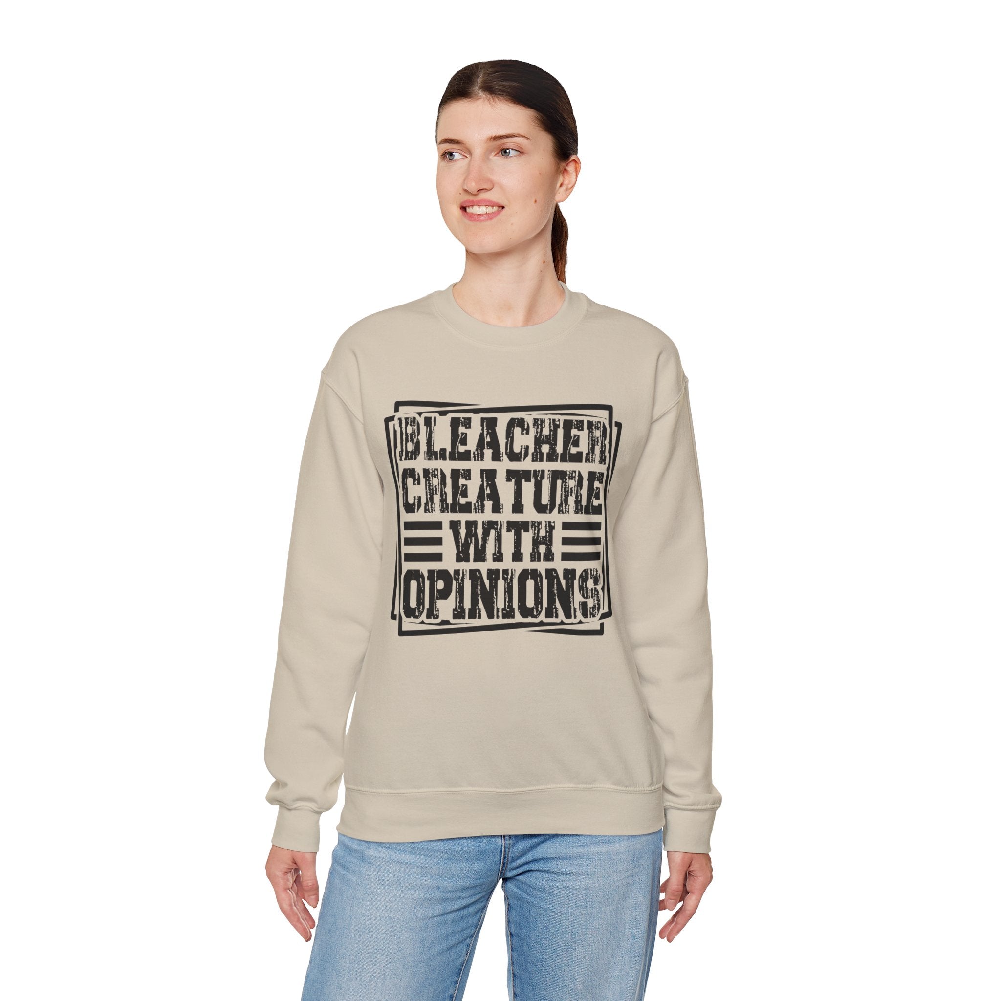 "Bleacher Creature With Opinions" Vintage-Style Crewneck
