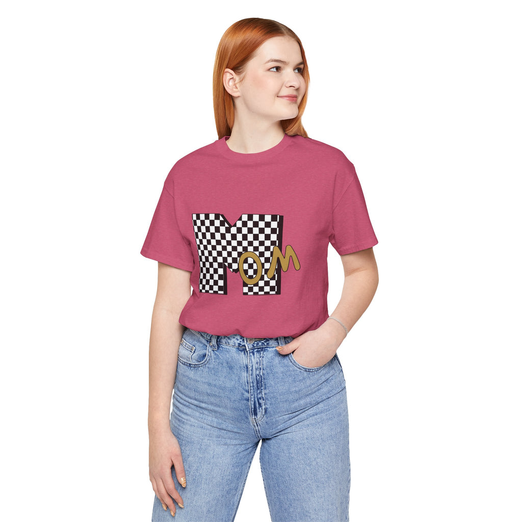 Checkerboard 'Mom' Graphic Tee