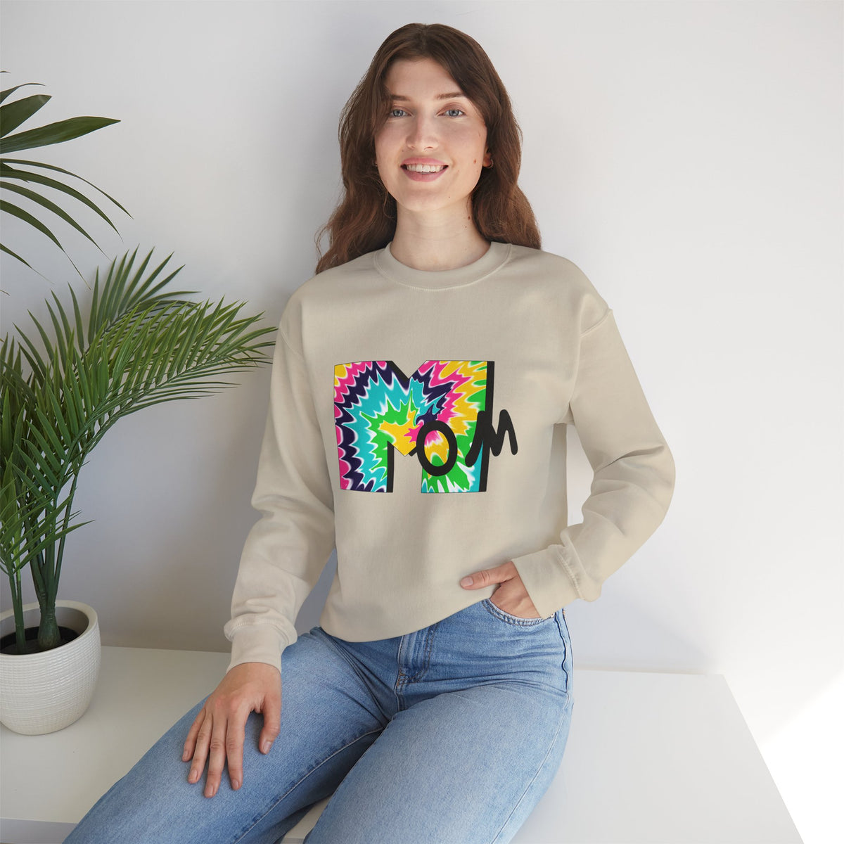 Tie-Dye Mom Crewneck Sweatshirt