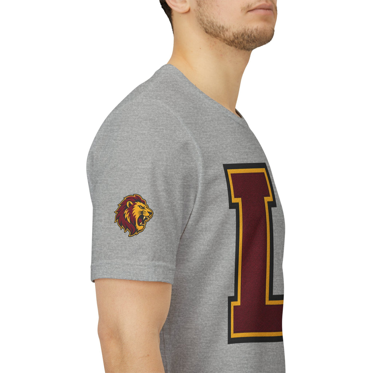 Letter L Varsity T-Shirt - LIONS Custom - Order one size bigger to achieve the look as the female shown.