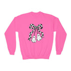 Checkered Bow Ghosts Halloween Kids Pullover