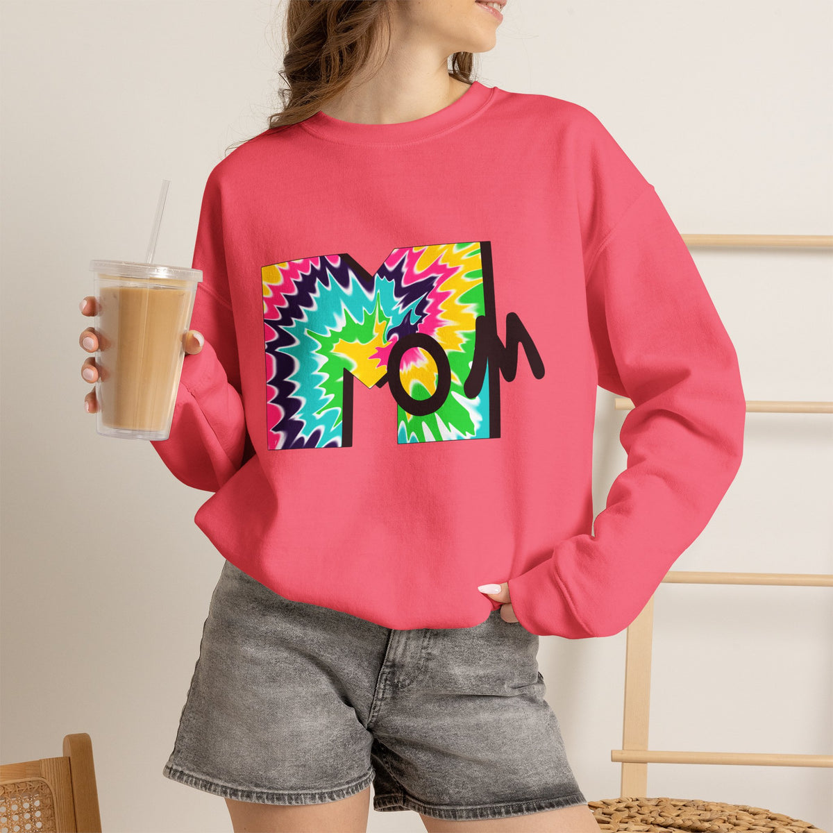 Tie-Dye Mom Crewneck Sweatshirt