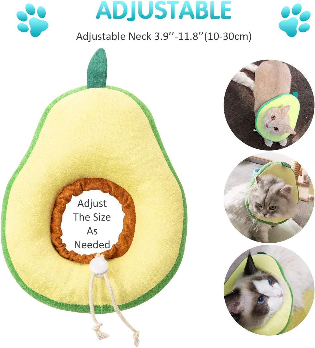 Soft Adjustable Cat Recovery Collar Cone – Cute Avocado & Toast E-Collar