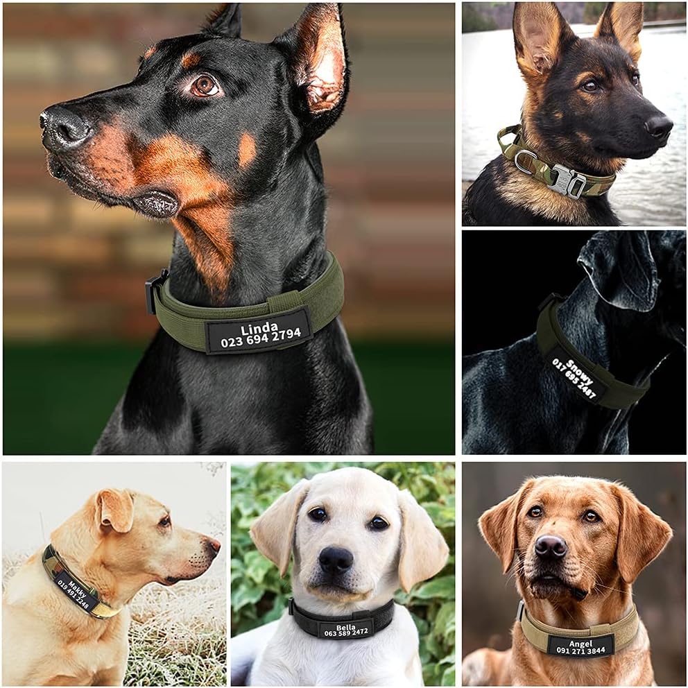 Military-Style Tactical Nylon Dog Collar and Leash Set