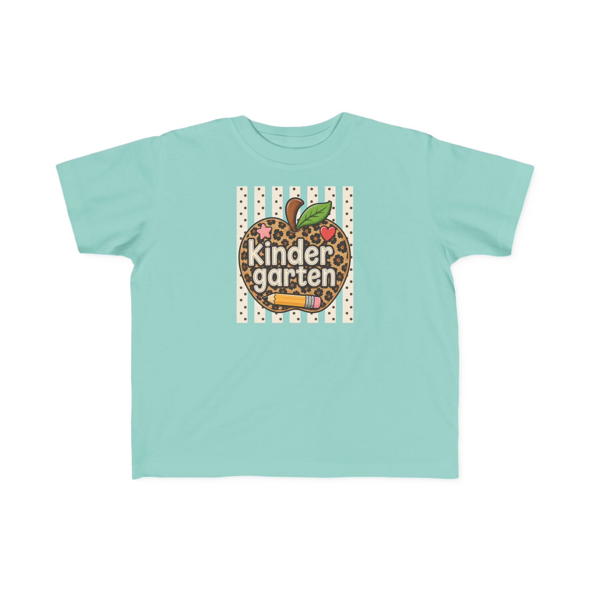 Kindergarten Leopard Apple Toddler Tee