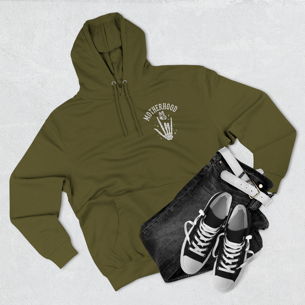 Motherhood Skeleton Graphic Hoodie — Rock Mom Fleece Pullover