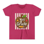 1st Grade Leopard Apple Youth T‑Shirt