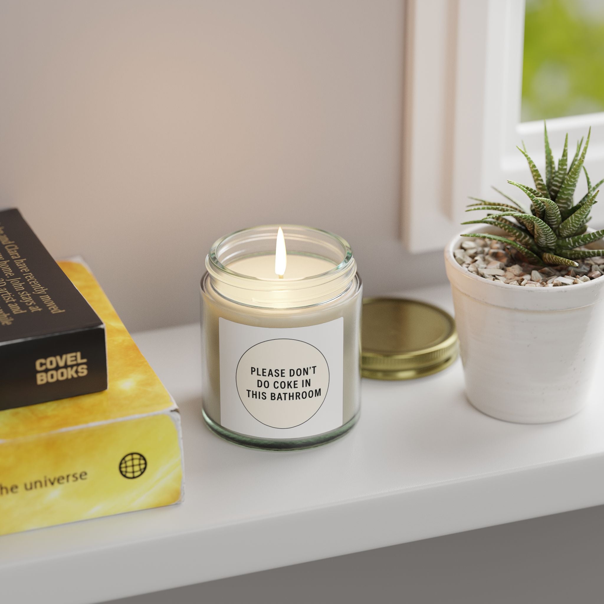 'Please Don't Do Coke in This Bathroom' Novelty Jar Candle