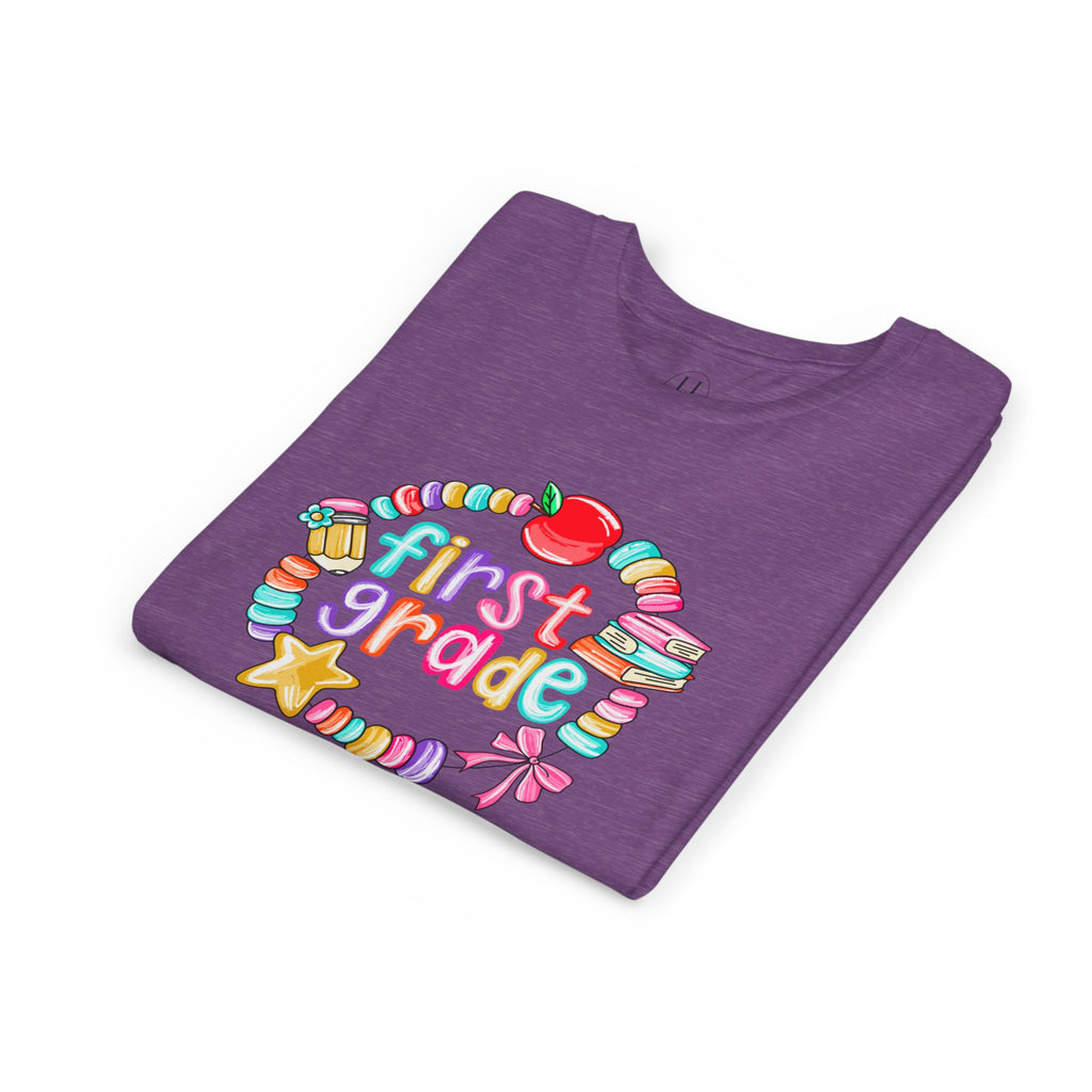 "First Grade" Colorful Back-to-School Shirt (Personalized Name Option)