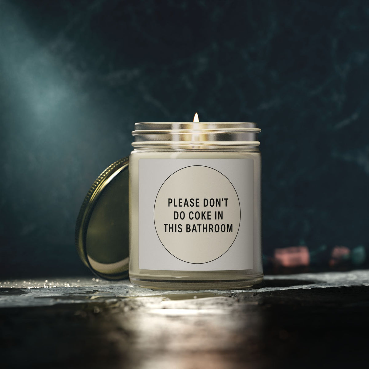 'Please Don't Do Coke in This Bathroom' Novelty Jar Candle