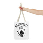 Motherhood Skeleton Tote Bag — Edgy Black & White All-Over Print