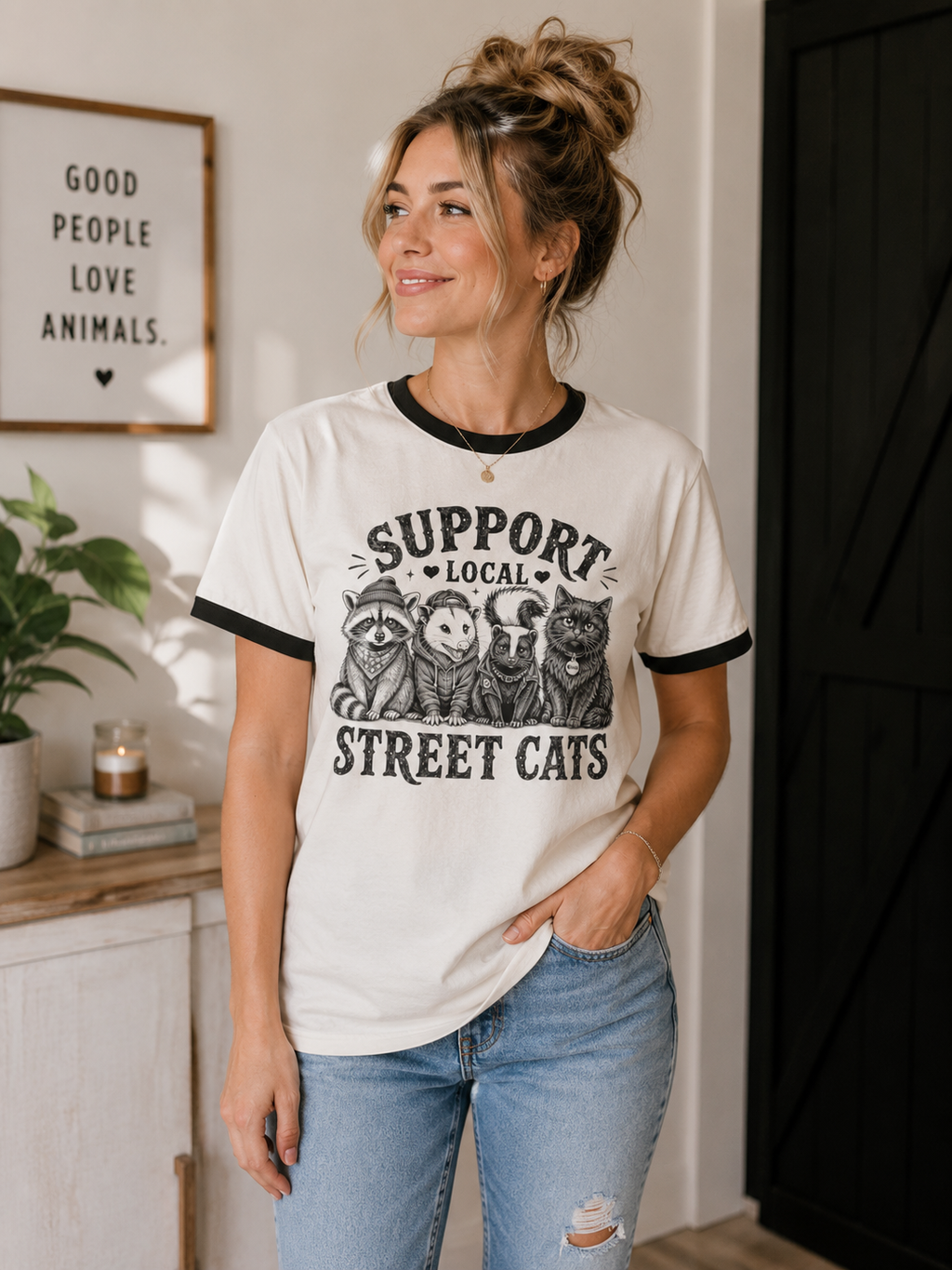 Support Local Street Cats Ringer T-Shirt
