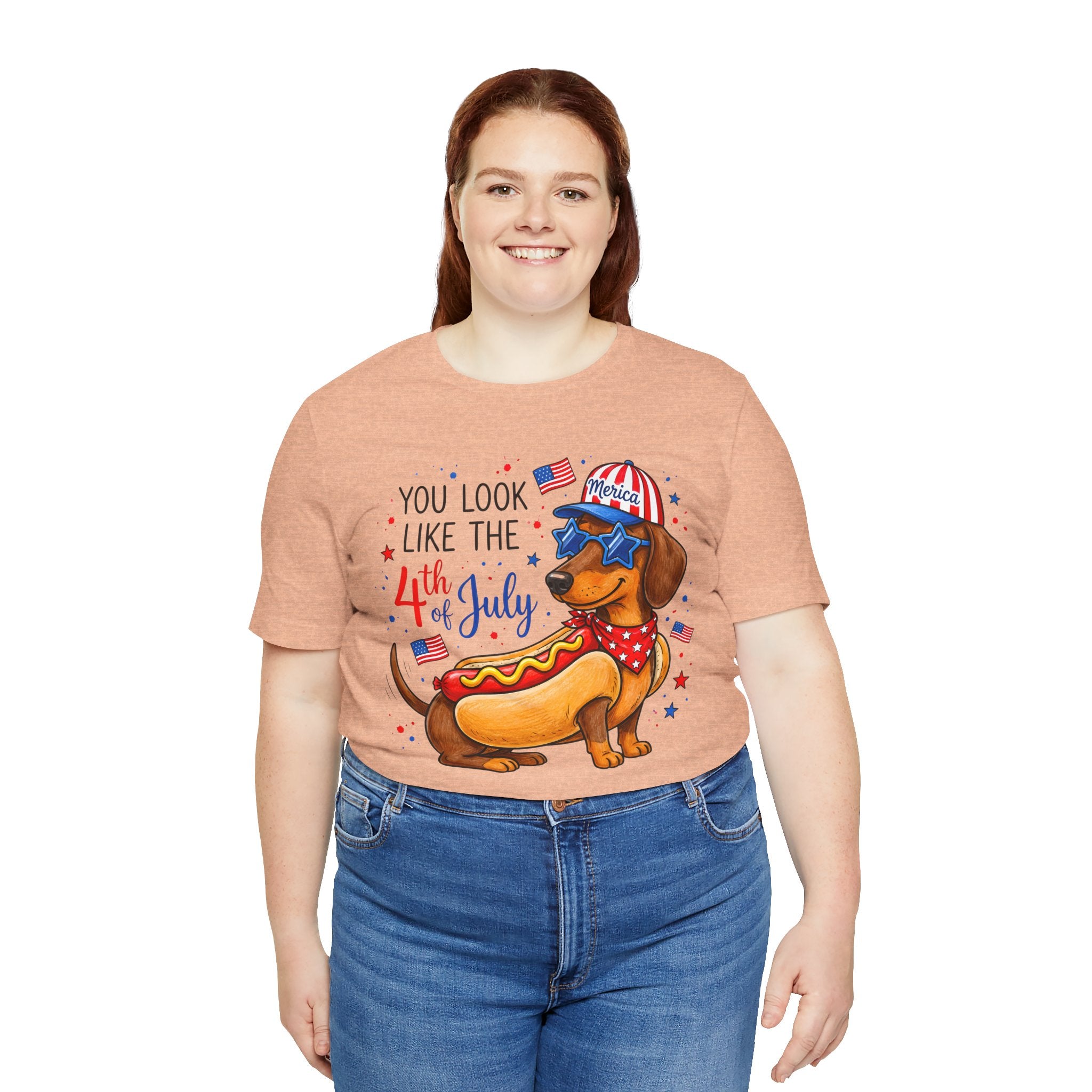 You Look Like the 4th of July' Patriotic Hot Dog graphic Tee