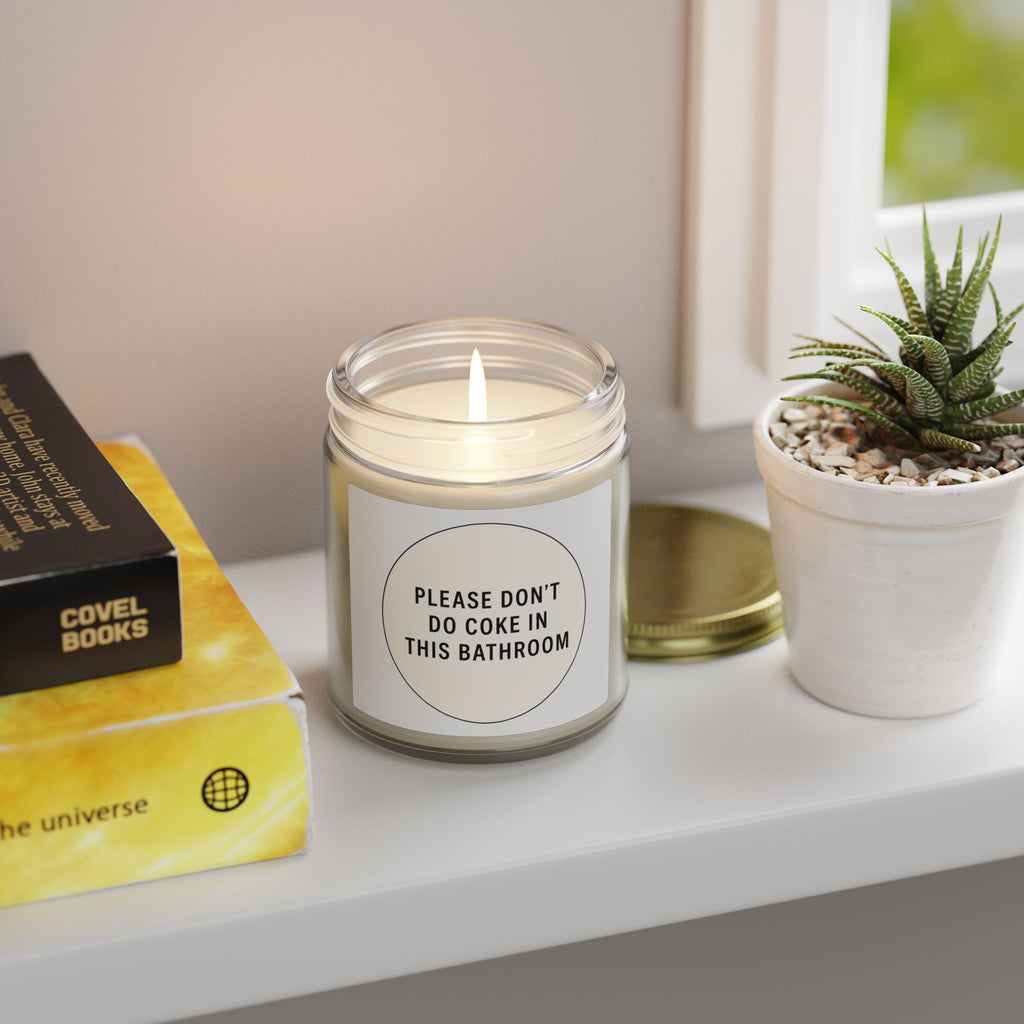 'Please Don't Do Coke in This Bathroom' Novelty Jar Candle