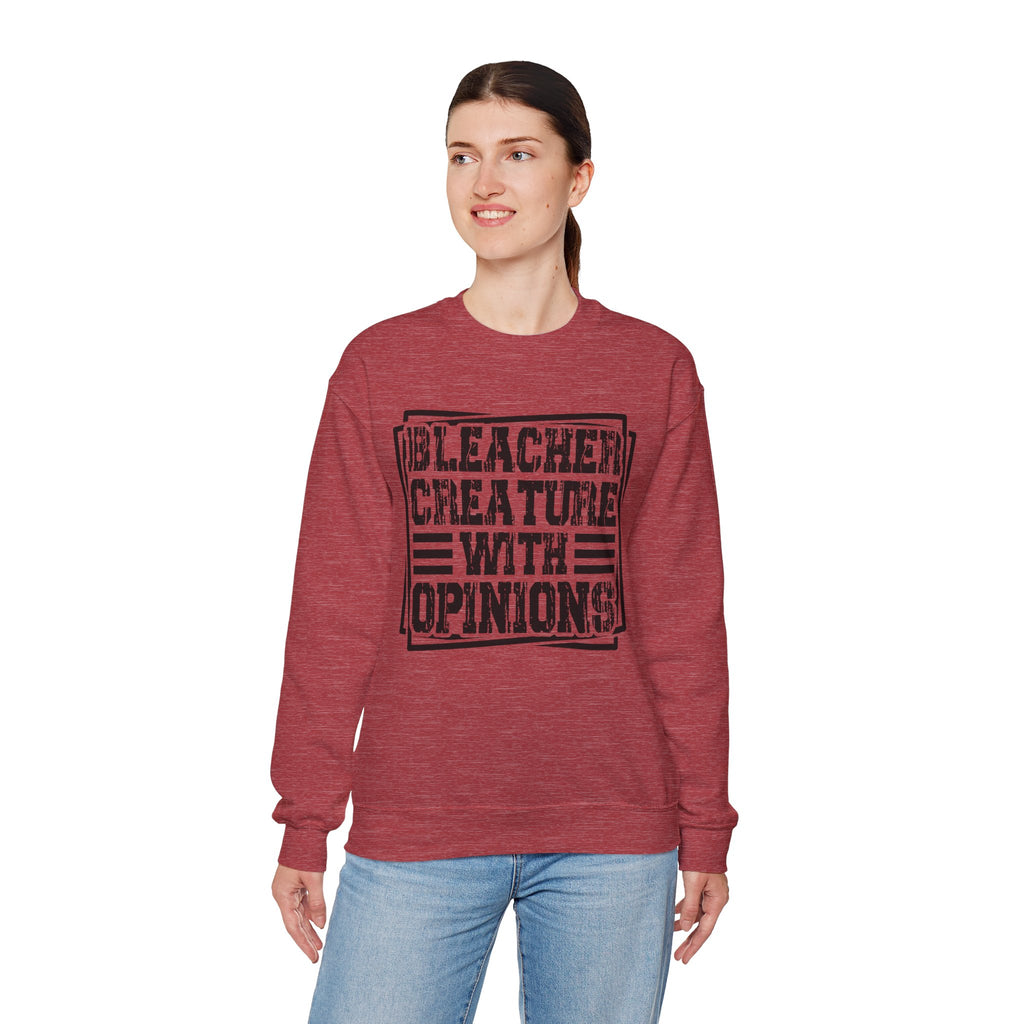 "Bleacher Creature With Opinions" Vintage-Style Crewneck