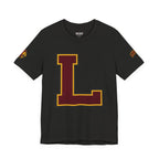 Letter L Varsity T-Shirt - LIONS Custom - Order one size bigger to achieve the look as the female shown.