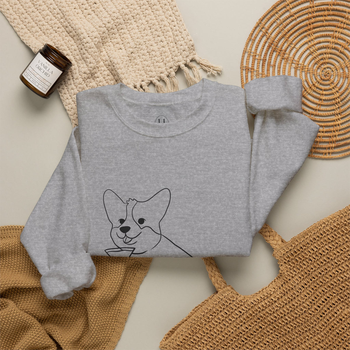 Corgi Cocktail Crewneck Sweatshirt