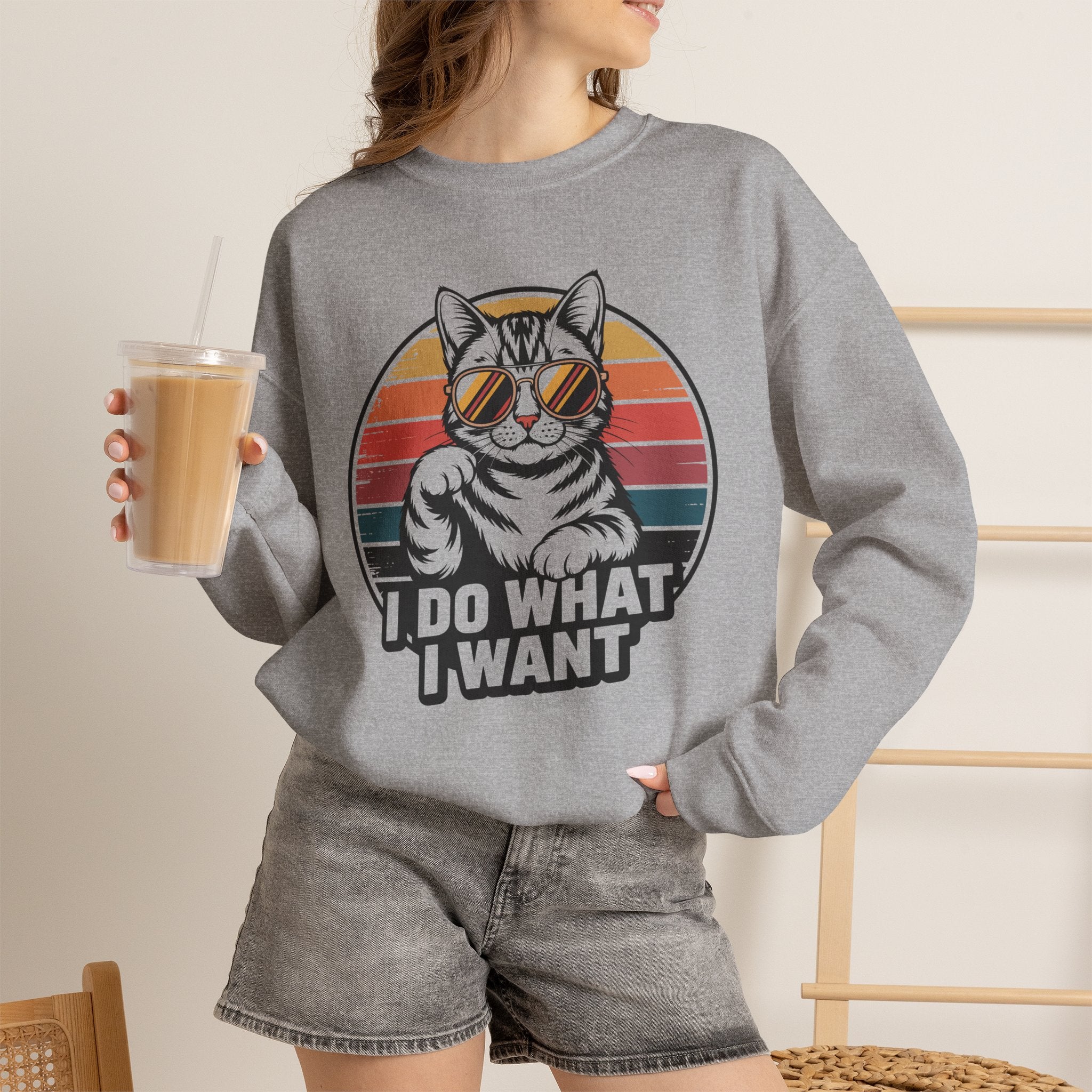I Do What I Want Cat Crewneck Sweatshirt