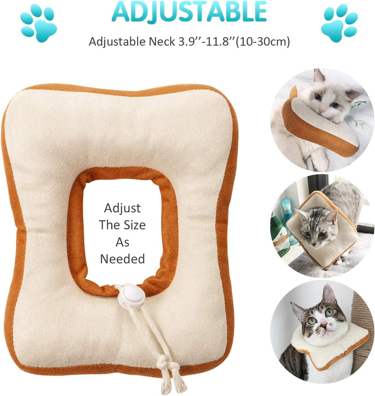 Soft Adjustable Cat Recovery Collar Cone – Cute Avocado & Toast E-Collar