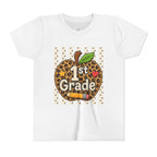 1st Grade Leopard Apple Youth T‑Shirt