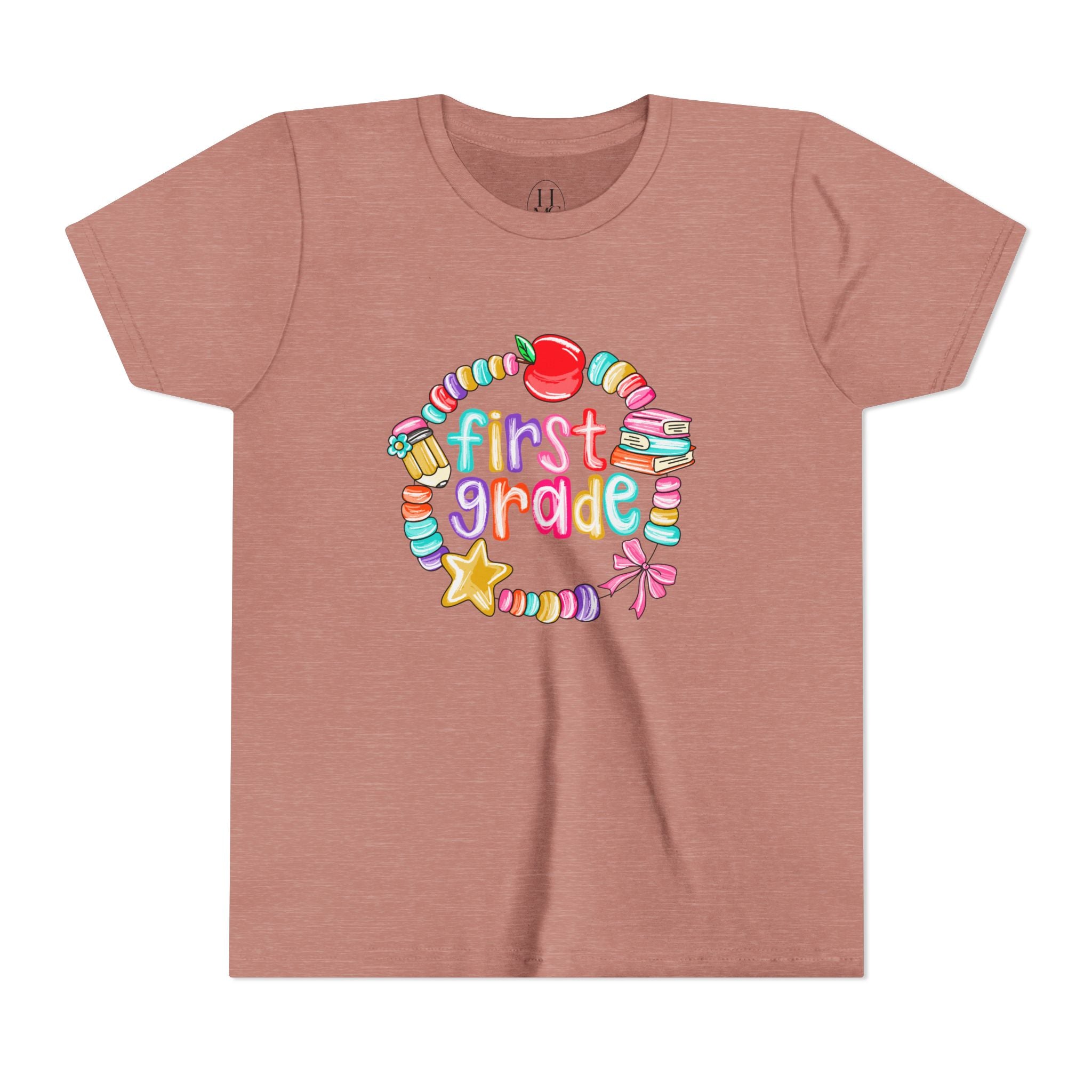 "First Grade" Colorful Back-to-School Shirt (Personalized Name Option)
