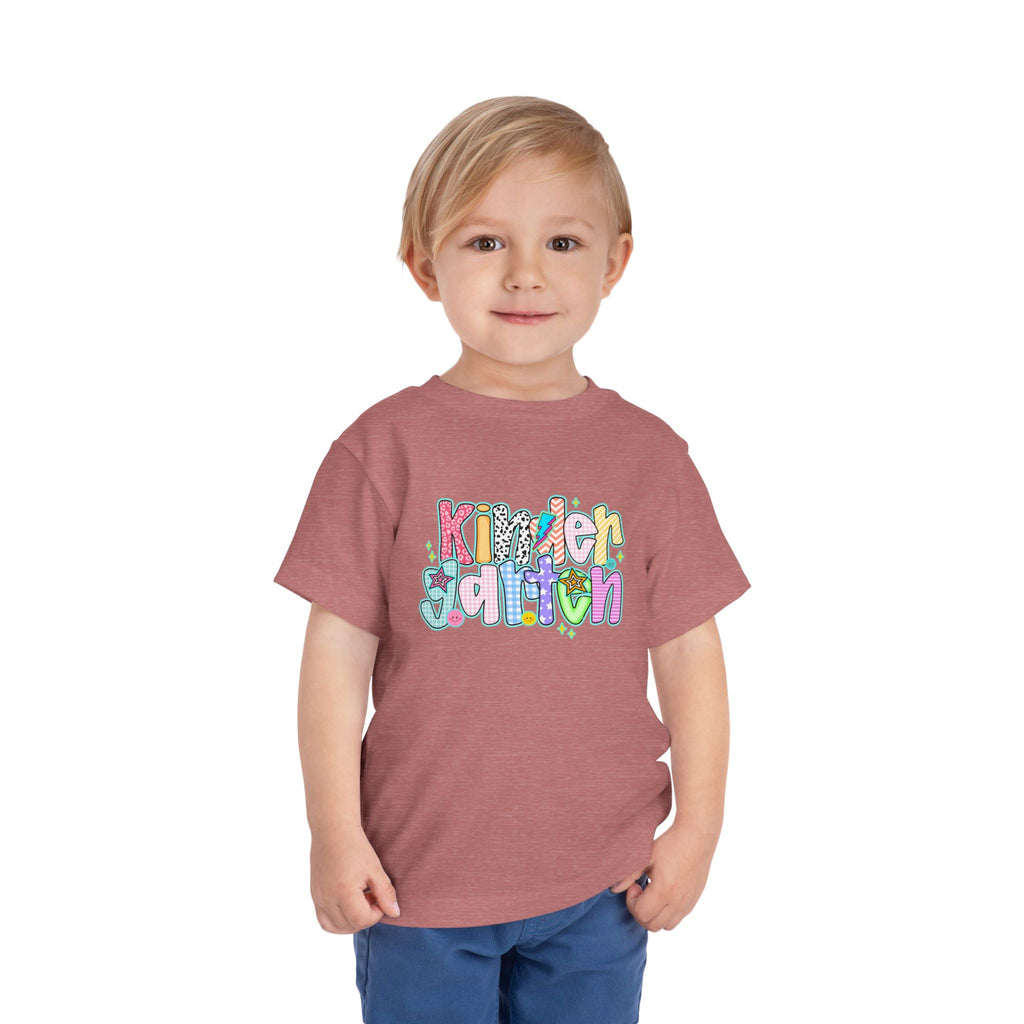 Kindergarten Back To School Doodle Script - Toddler Graphic T-shirt