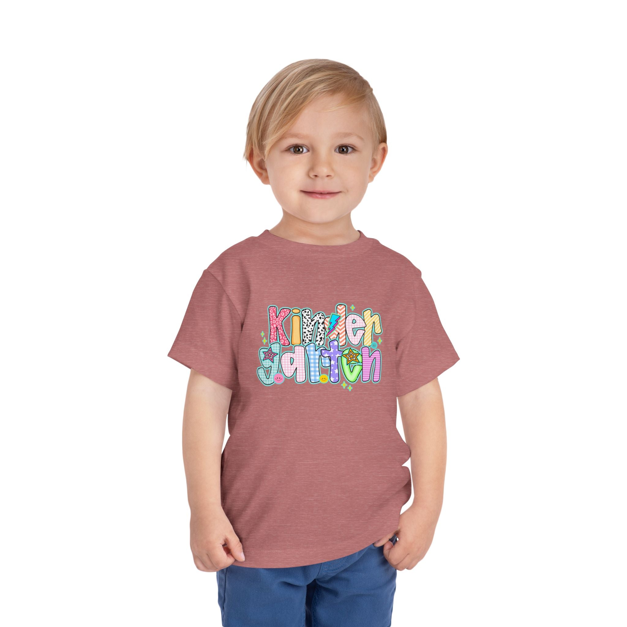 Kindergarten Back To School Doodle Script - Toddler Graphic T-shirt