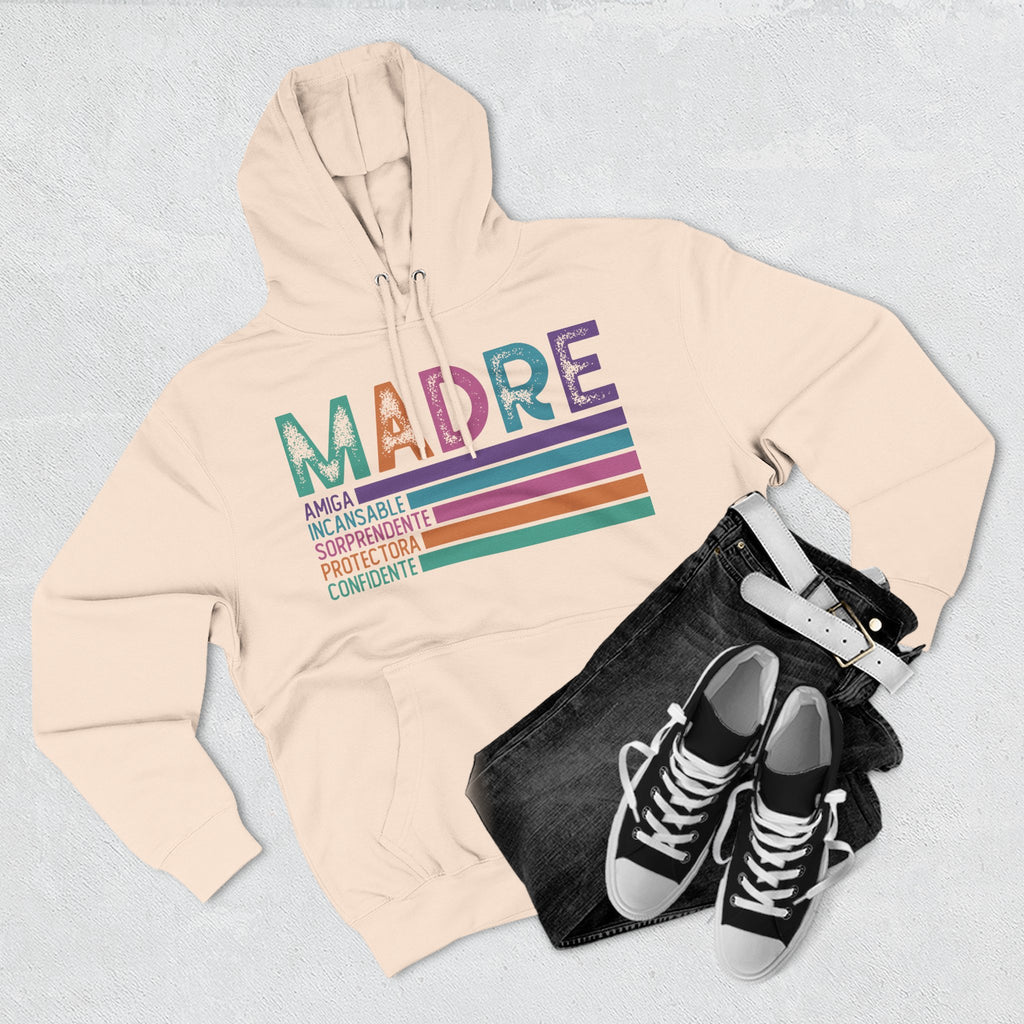 Madre Graphic Hoodie — Colorful Spanish Mother Tribute (Amiga, Protectora, Confidente)