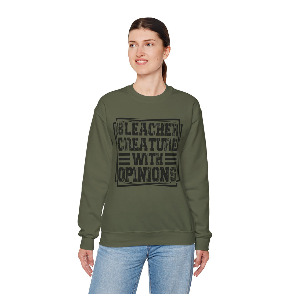 "Bleacher Creature With Opinions" Vintage-Style Crewneck