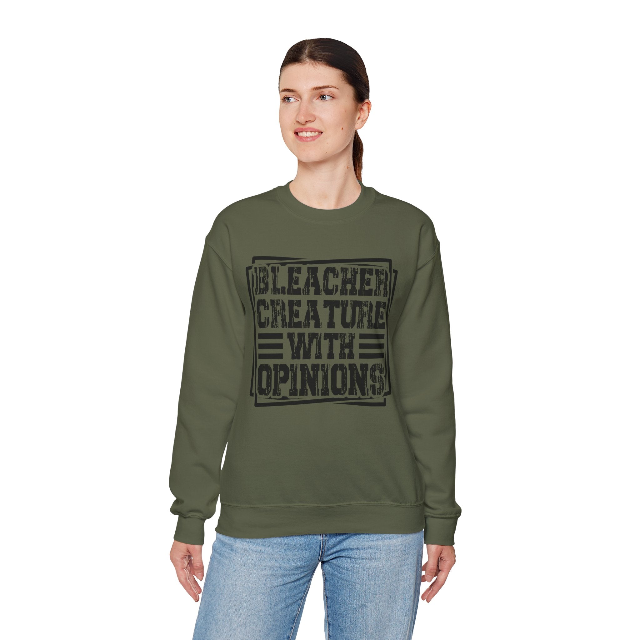 "Bleacher Creature With Opinions" Vintage-Style Crewneck