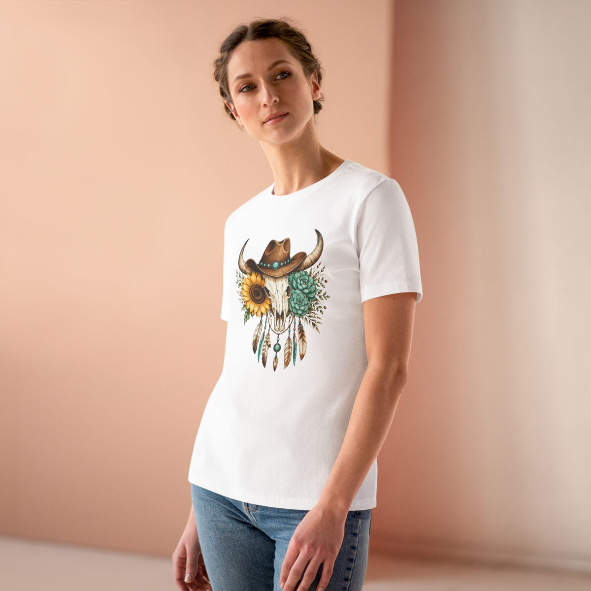 Cow Skull Floral Tee