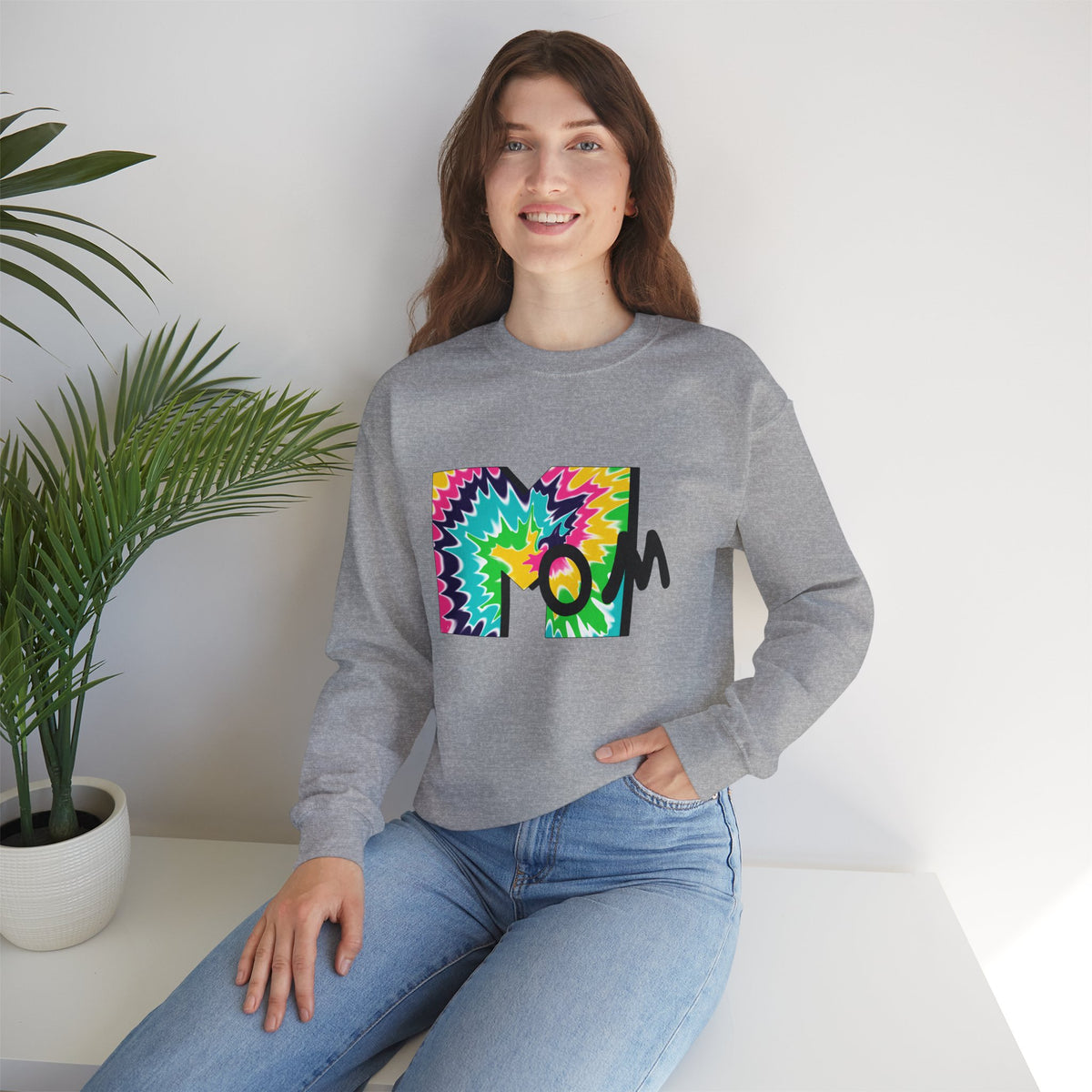 Tie-Dye Mom Crewneck Sweatshirt