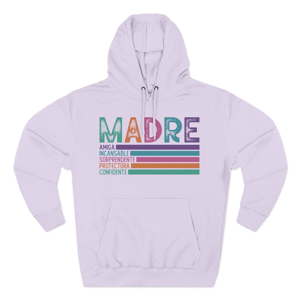 Madre Graphic Hoodie — Colorful Spanish Mother Tribute (Amiga, Protectora, Confidente)