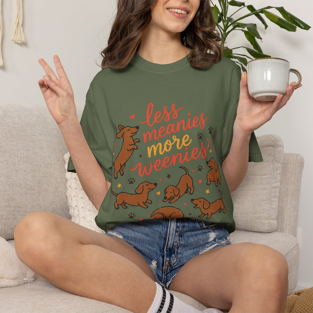 Less Meanies More Weenies Dachshund Graphic T-Shirt
