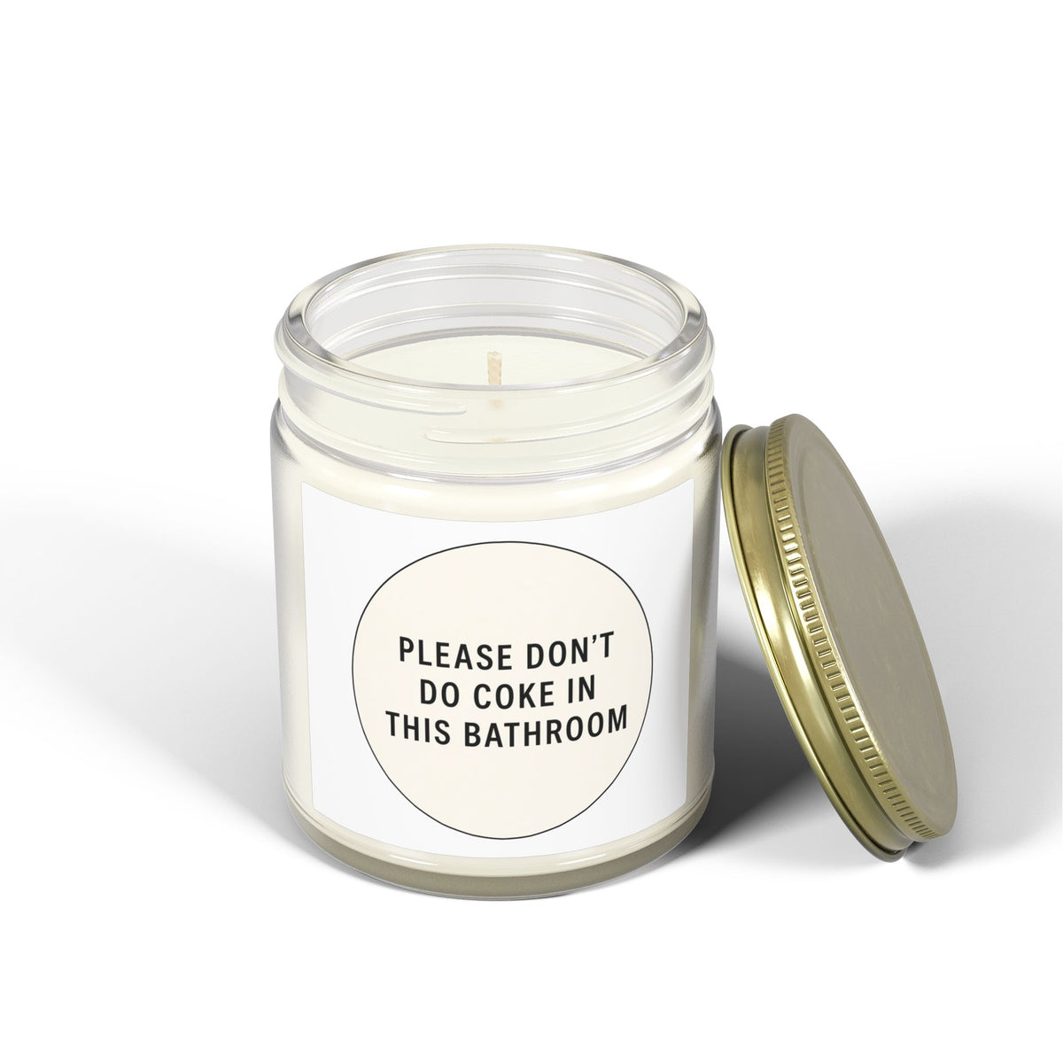 'Please Don't Do Coke in This Bathroom' Novelty Jar Candle