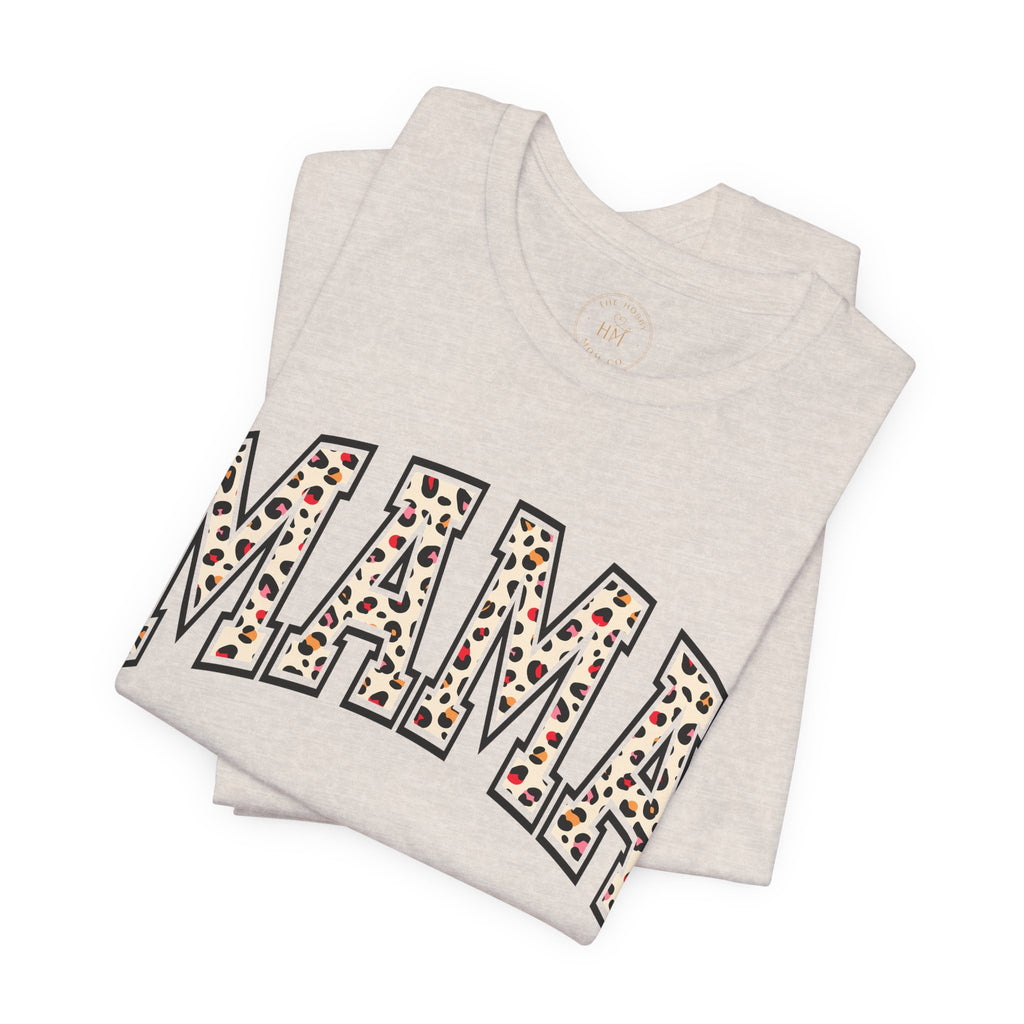 Women's Casual 'MAMA' Leopard Print Graphic Tee