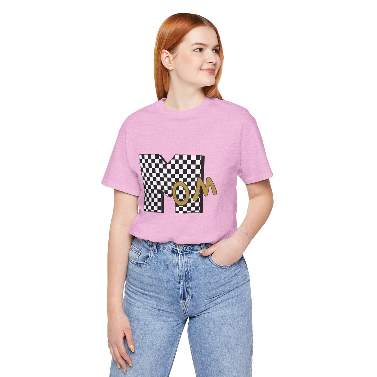 Checkerboard 'Mom' Graphic Tee