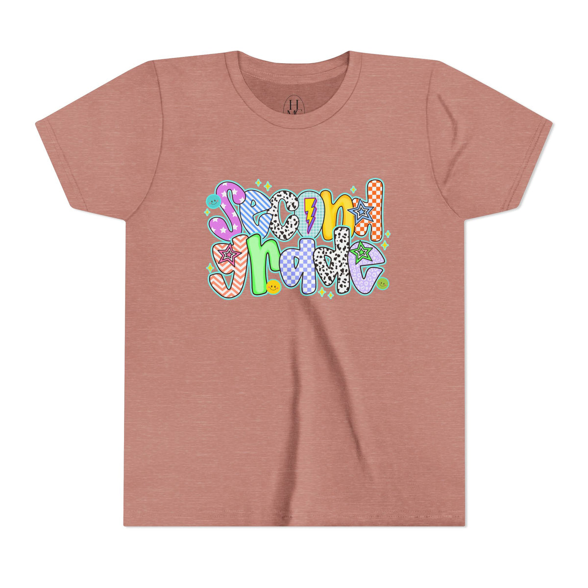 2nd Grade Back To School Doodle Font Youth Tee