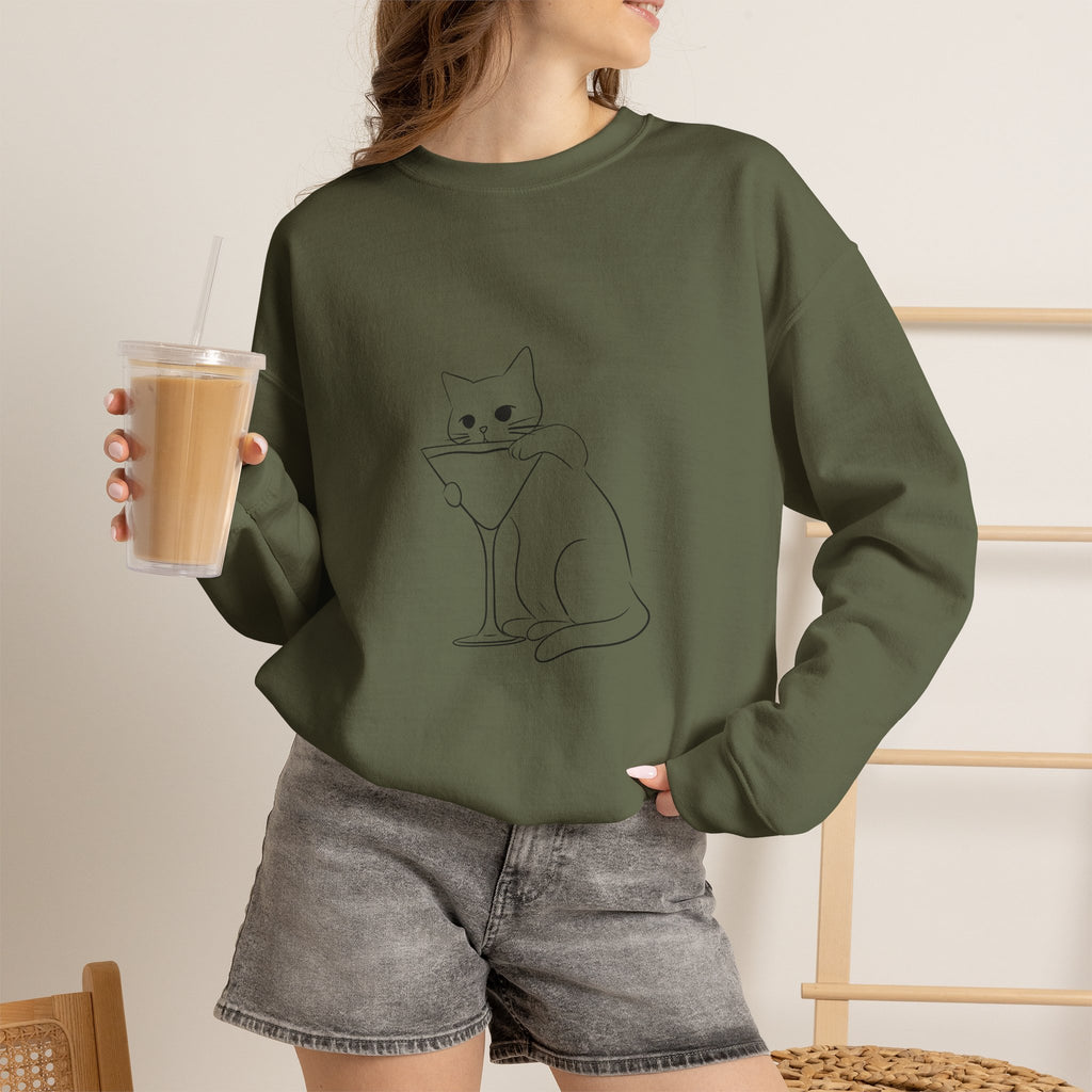 Cat Minimalist Crewneck Sweatshirt