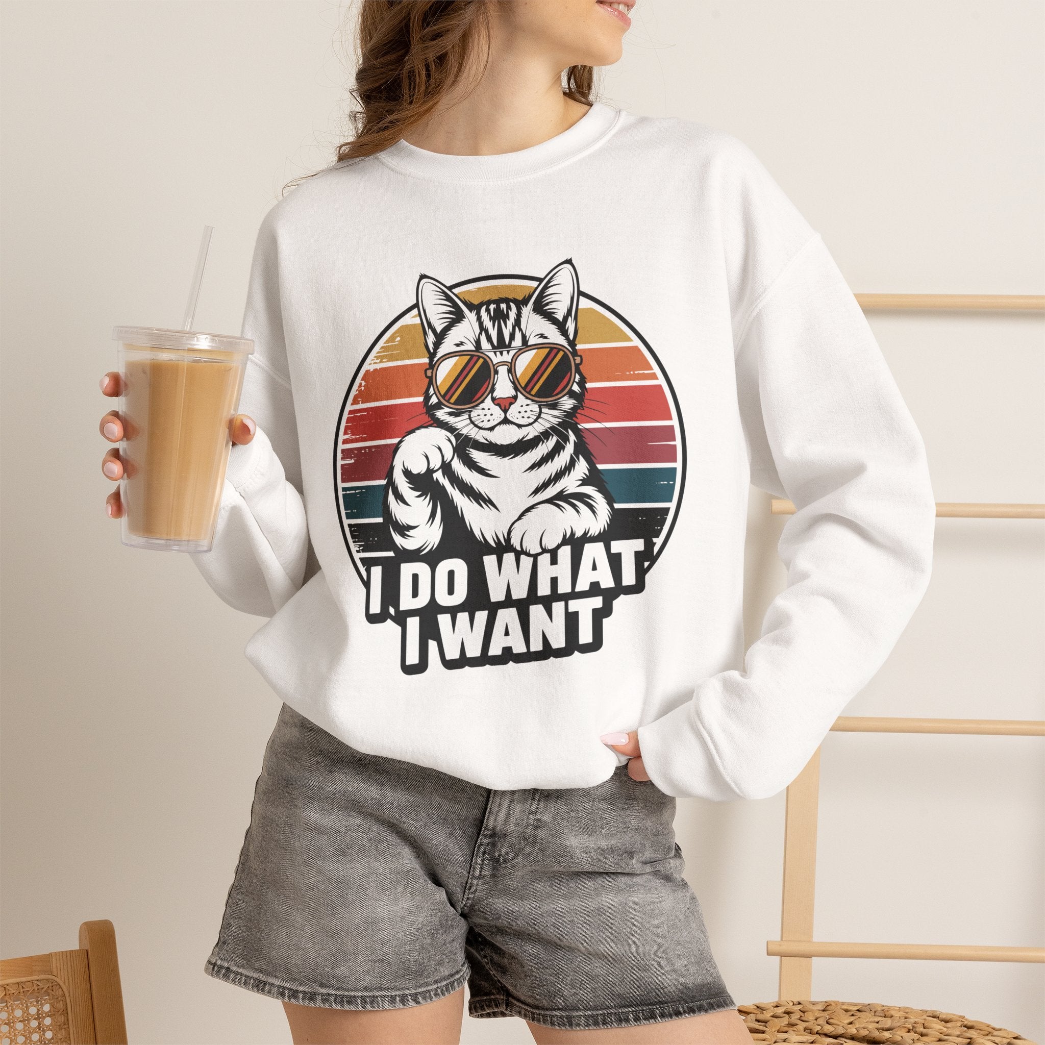 I Do What I Want Cat Crewneck Sweatshirt